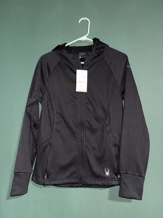Spyder Women's Hayer Full Zip Fleece Jacket- Black - Picture 2 of 4